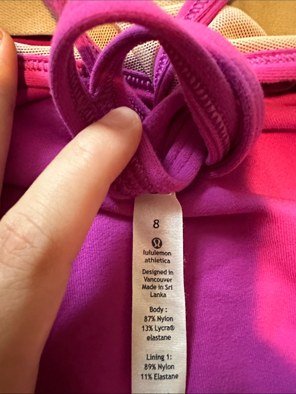 lululemon athletica Magenta Tank Top with Built-In Shelf Bra - Picture 3 of 3